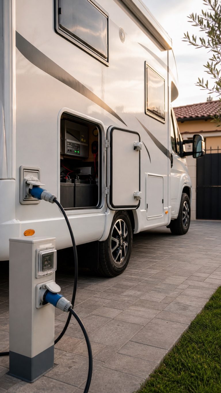 Camper in rimessaggio: 230 volt collegata o tutto spento?