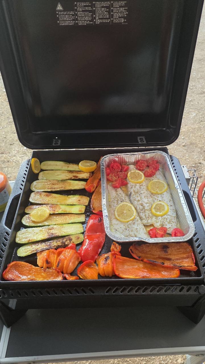 spigola e verdure weber slate