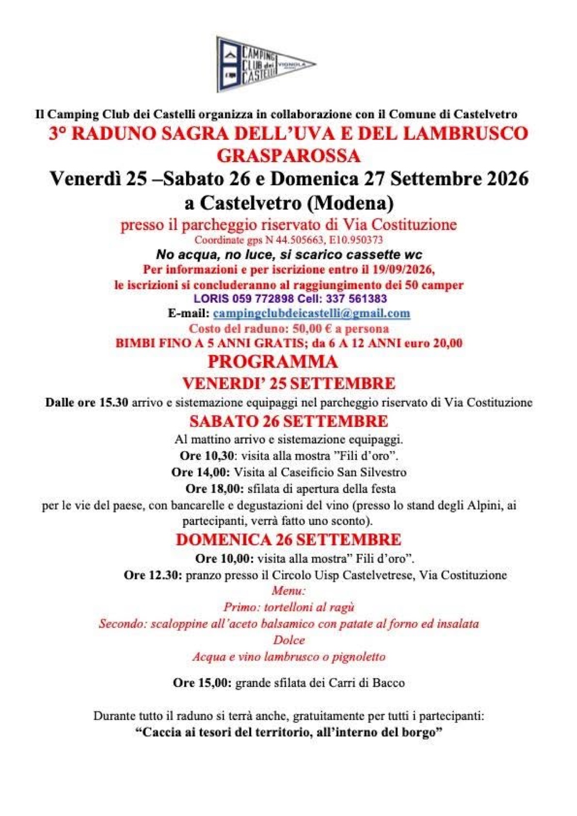 locandina raduno castelvetro 2026